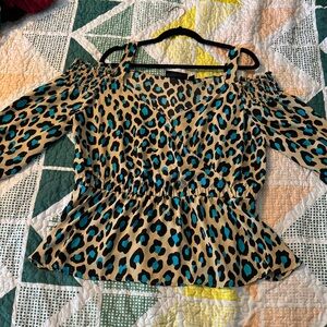 New York & Company Cold Shoulder Peplum top